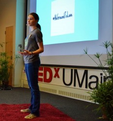 Audrey Cross presenting at TedX UMaine.