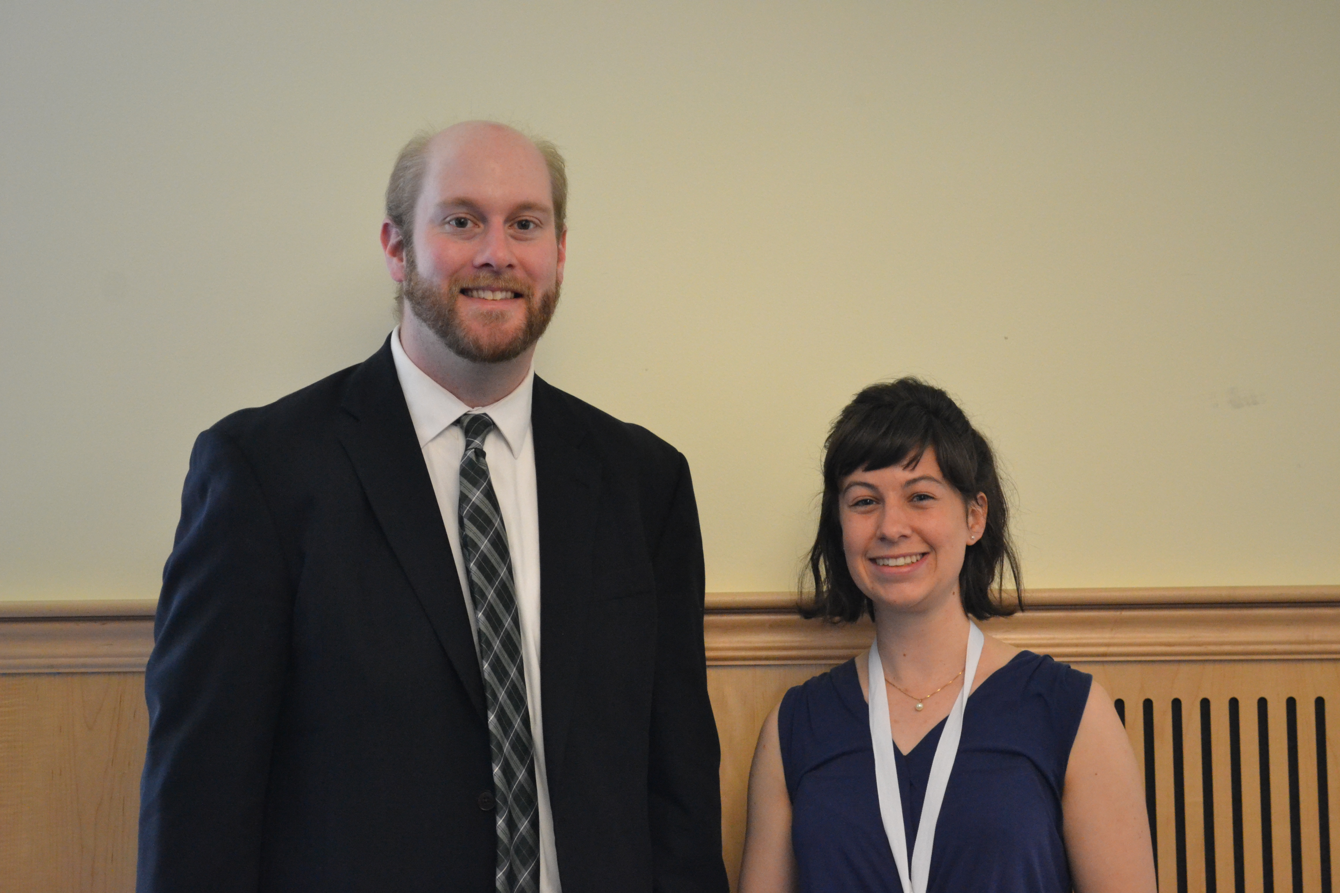 Grace Kiffney and Rob Glover at her thesis advisor Rob Glover at Honors Celebration this past May.