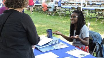 Noelle Leon-Palmer at Prospective Students Day