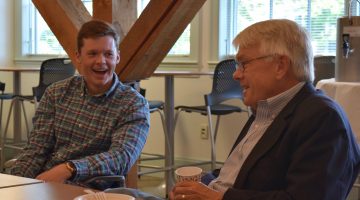 Honors student at breakfast with David L. Greene