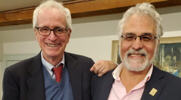 Photo of Jim Tierney and François Amar smiling together