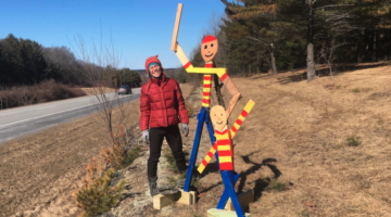 Katie Quirk with sculpture