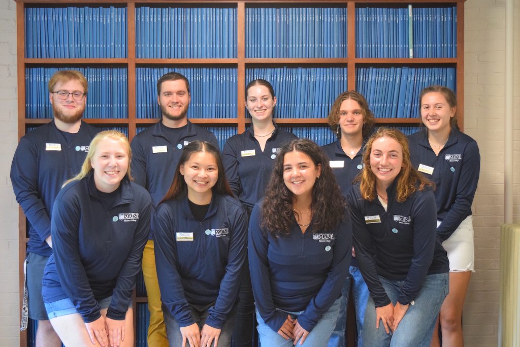Group of Honors Ambassadors in blue pullovers