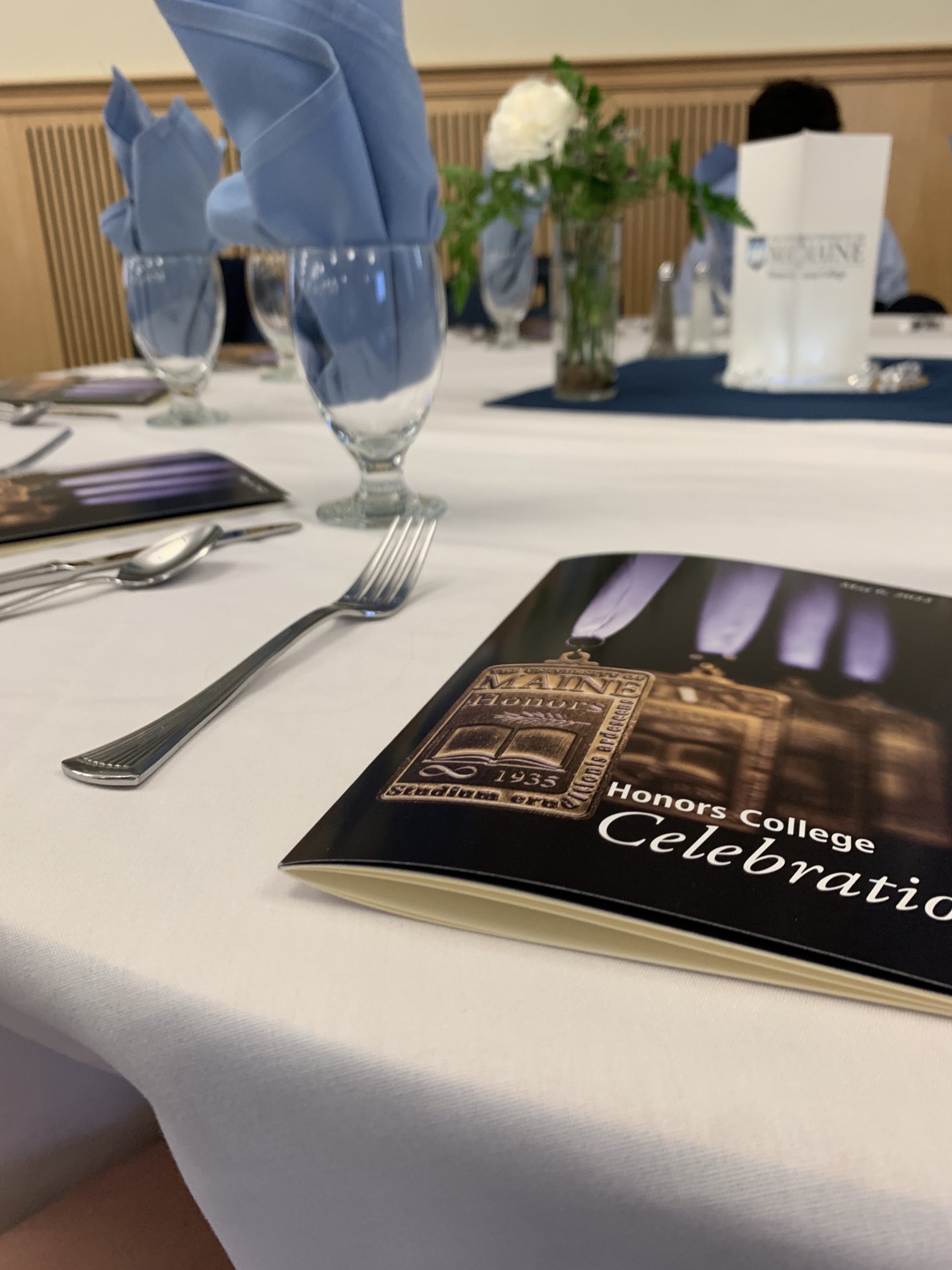 A photo of the tables at the Honors College Celebration