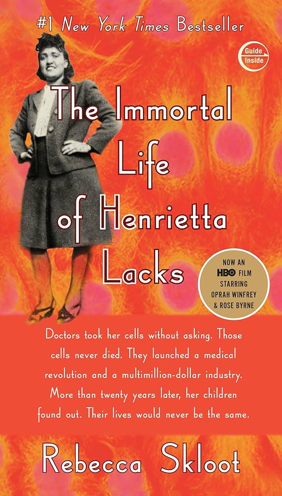 A photo of the book titled "The Immortal Life of Henrietta Lacks"