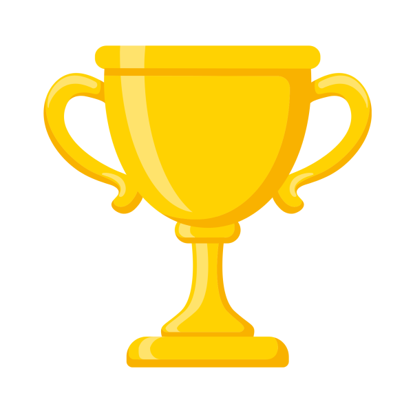 A photo of a yellow trophy